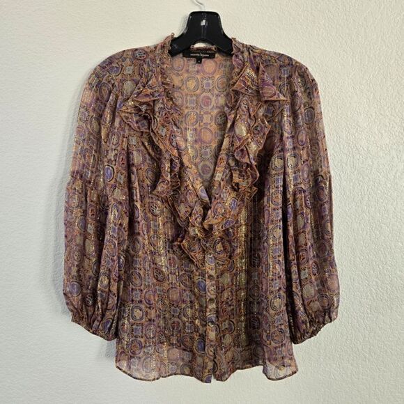 Nanette Lepore Tops - Nanette Lepore silk Blouse Top size 4 S